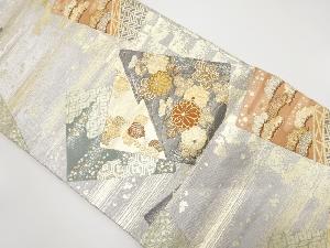 色紙散らしに花模様織り出し 袋帯